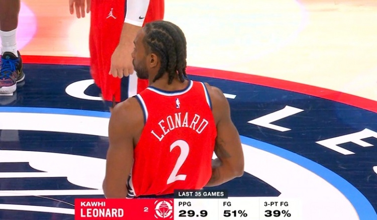 开云体育在线下载-战神！伦纳德近35场比赛场均29.9分 投篮命中率51%&amp;三分命中率39%